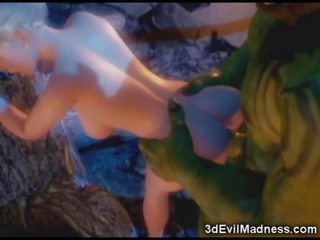 3d elf prinses ravaged door orc - volwassen video- bij ah-me