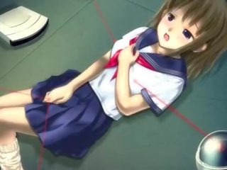 Anime gražus į mokykla uniforma masturbacija putė