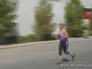 Busty Blonde gets fucked shortly after a jog